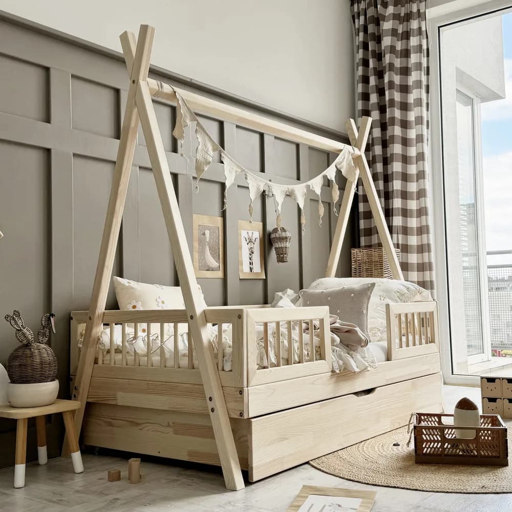 Tipi Duo Plus z barierką szczeblową (wersja z szufladą)