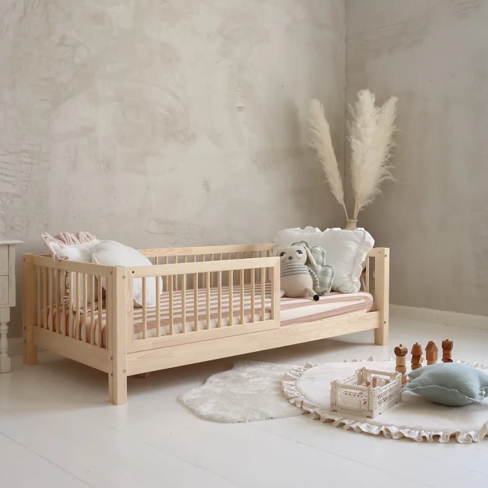 Basic Alto z barierką na 2/3 długości 190×90, naturalne (szybka wysyłka)