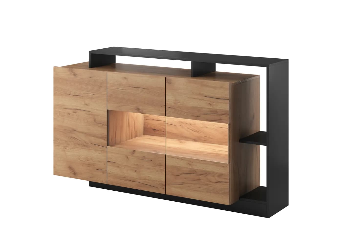 Komoda ALVA — dąb craft / antracyt