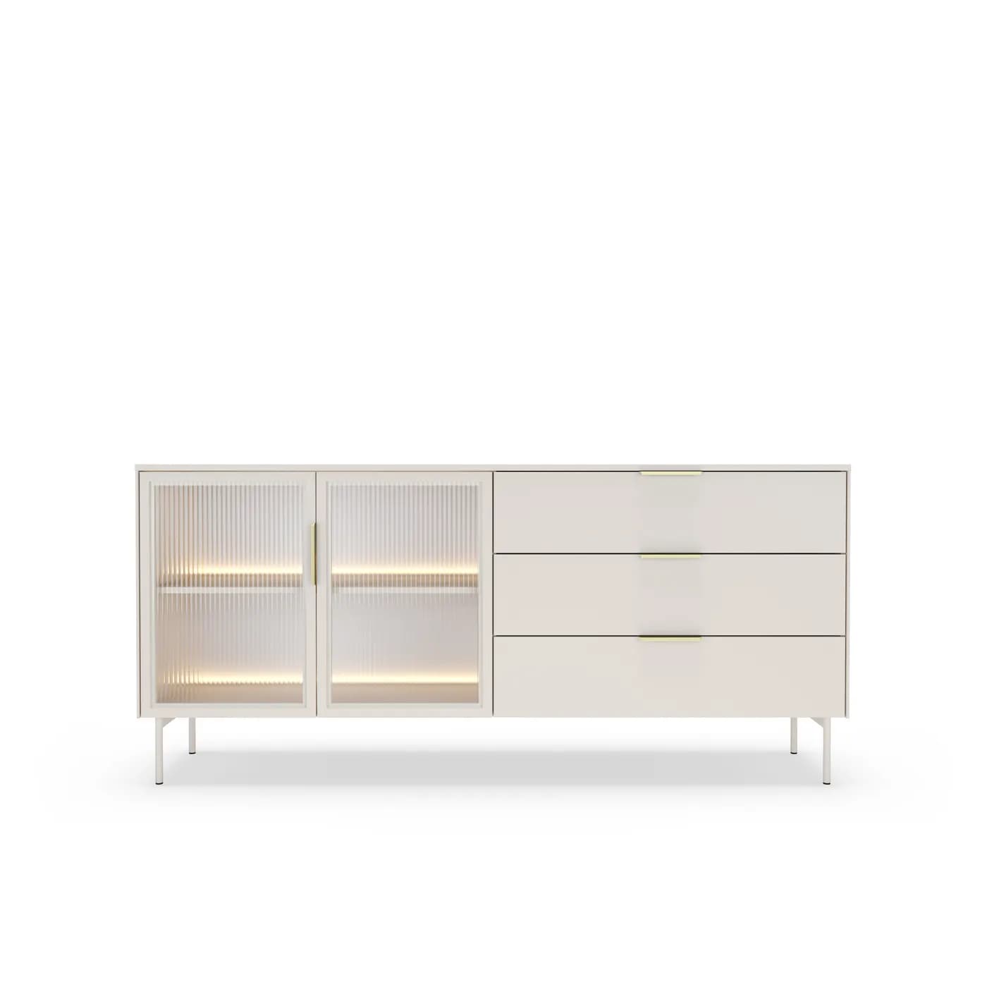 Komoda LUMI 181 2D3S — dąb dunin / czarna