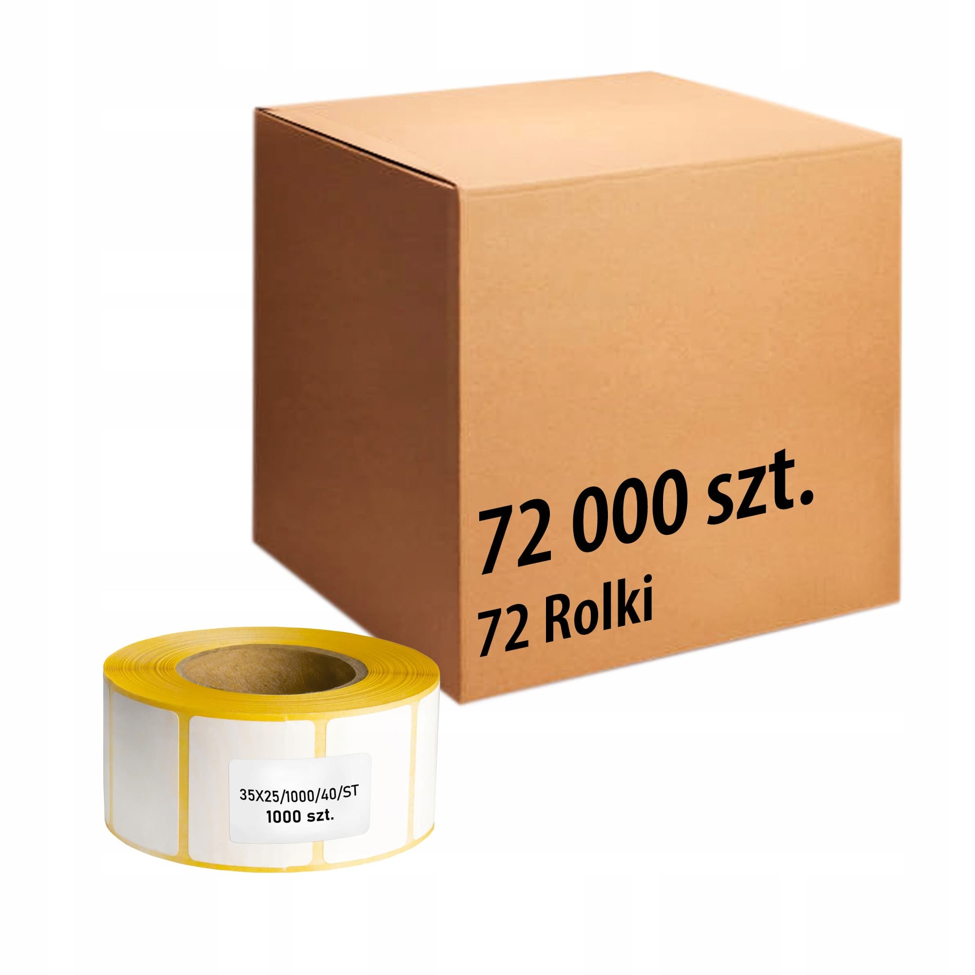 Etykiety naklejki termiczne do druku kodów kreskowych zebra 35x25 72000 szt