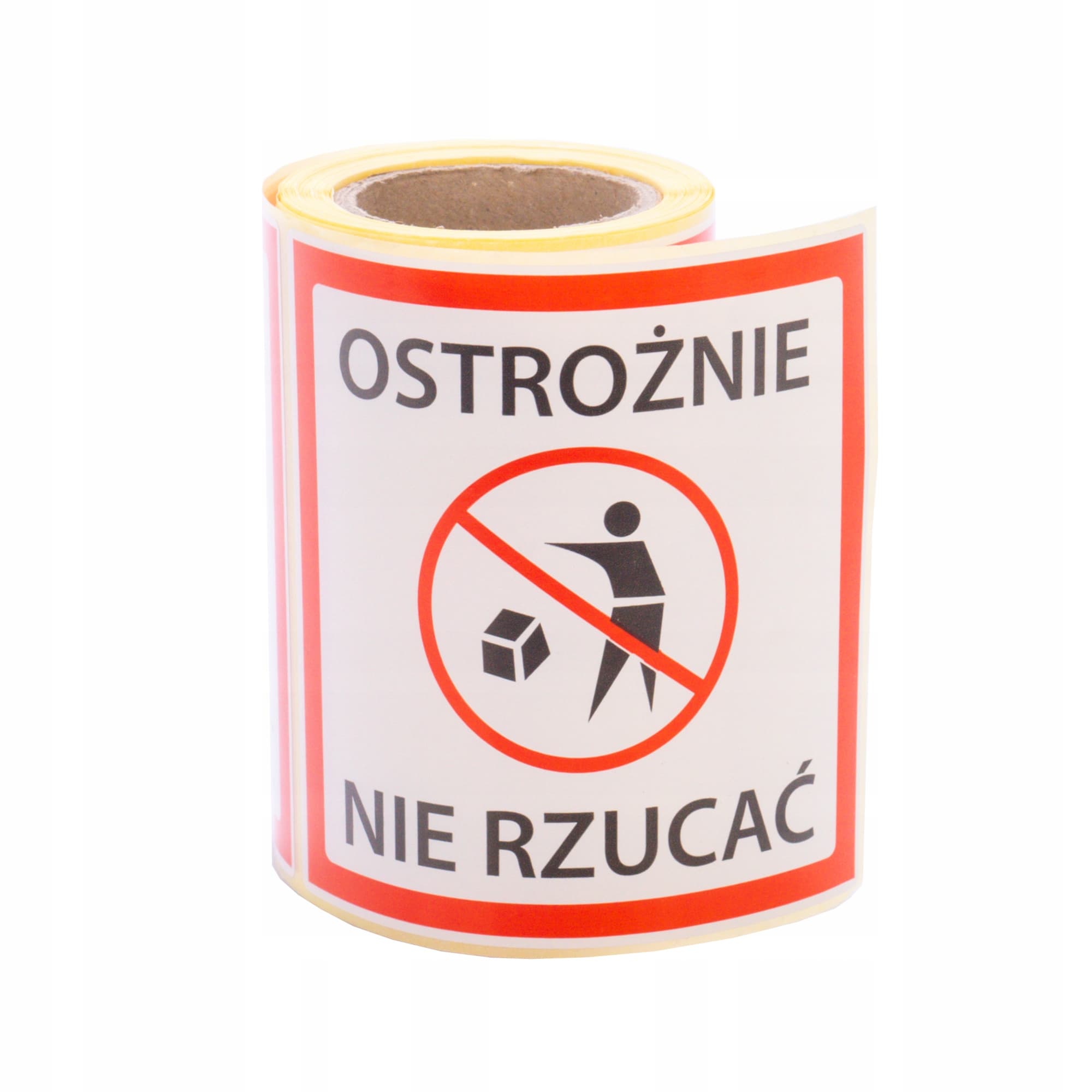 Etykiety ostrzegawcze kurier Nie Rzucać 100 szt