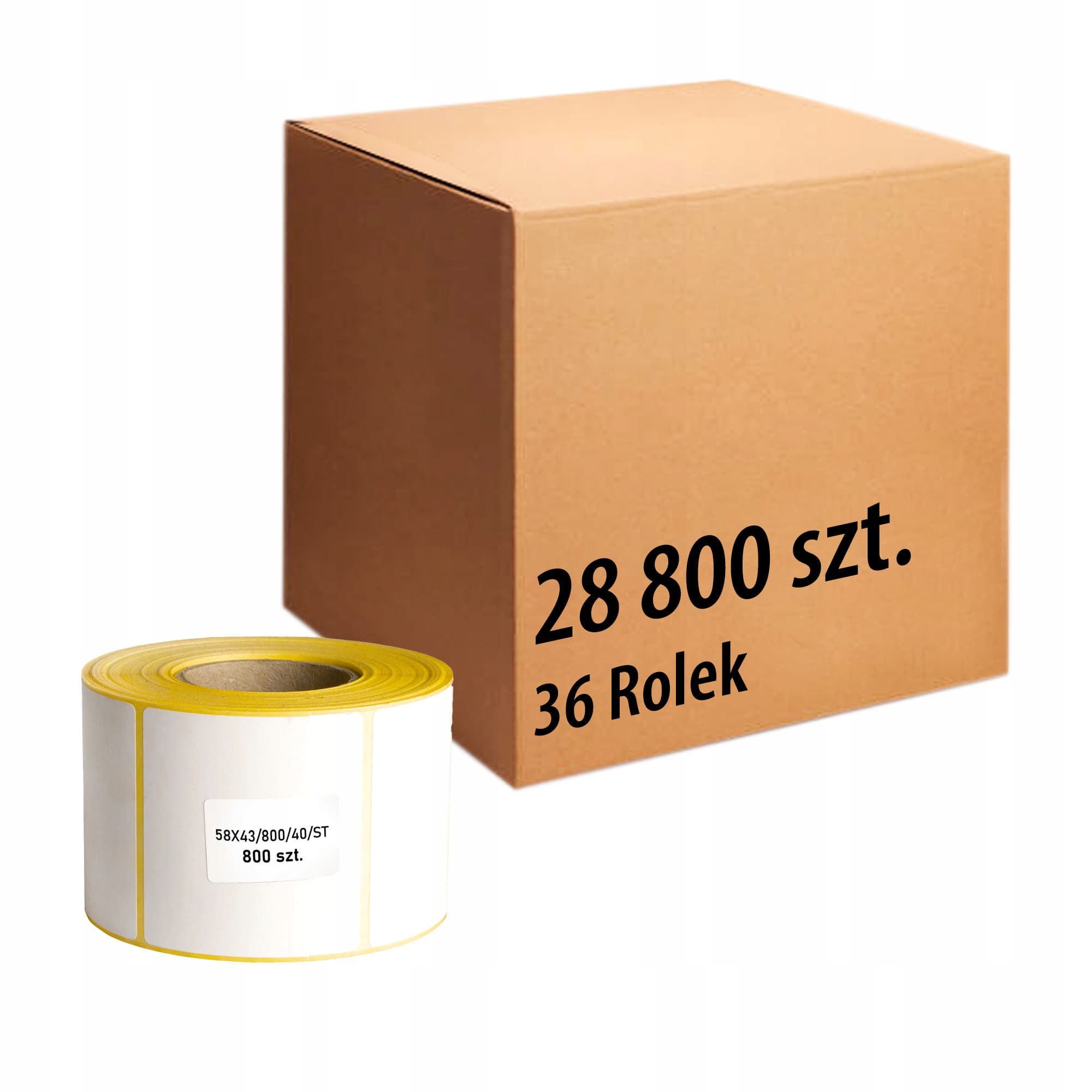 Etykieta termiczna 58x43 800' 28800szt (36 rolek)