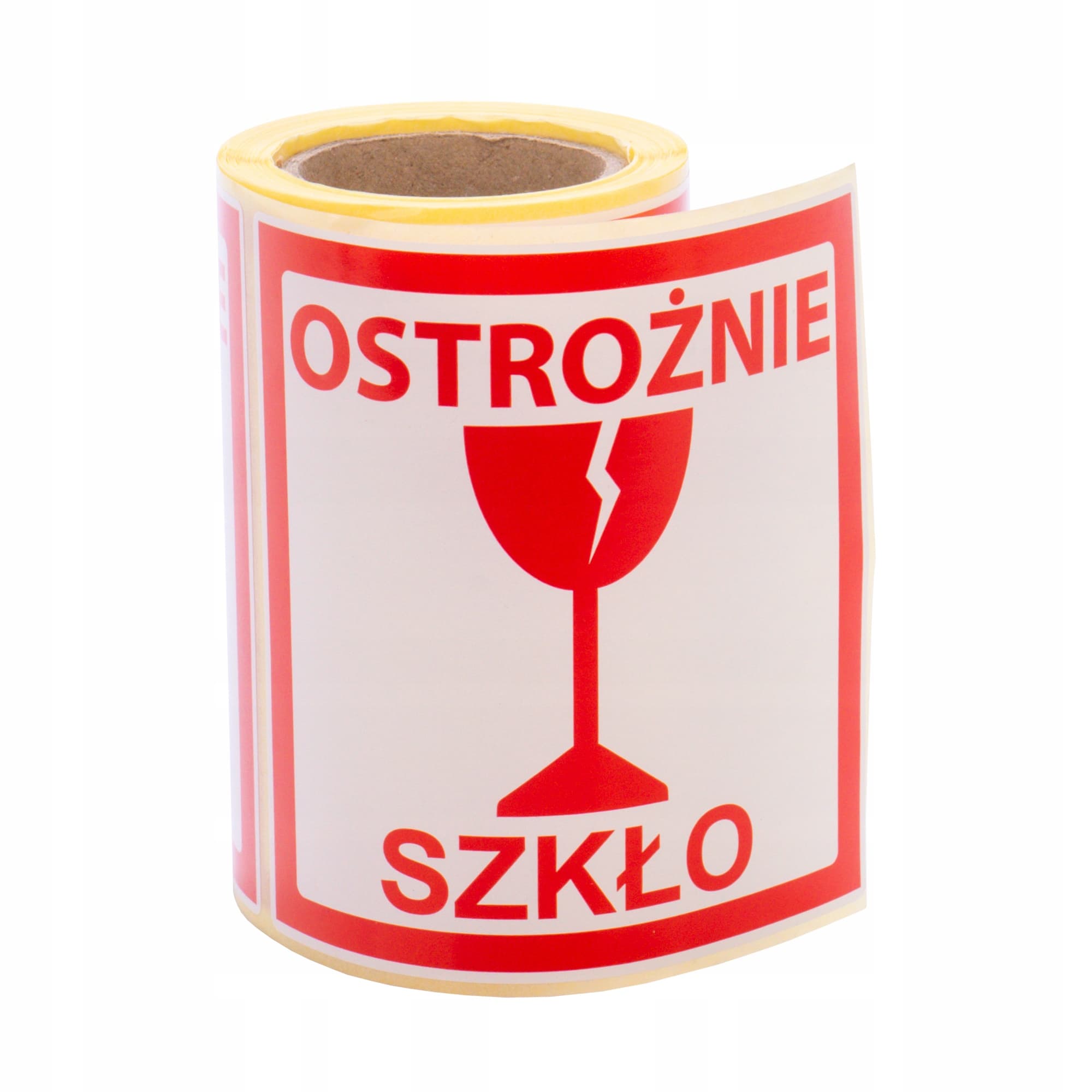 Etykiety nalepki ostrzegawcze Ostrożnie Szkło 100