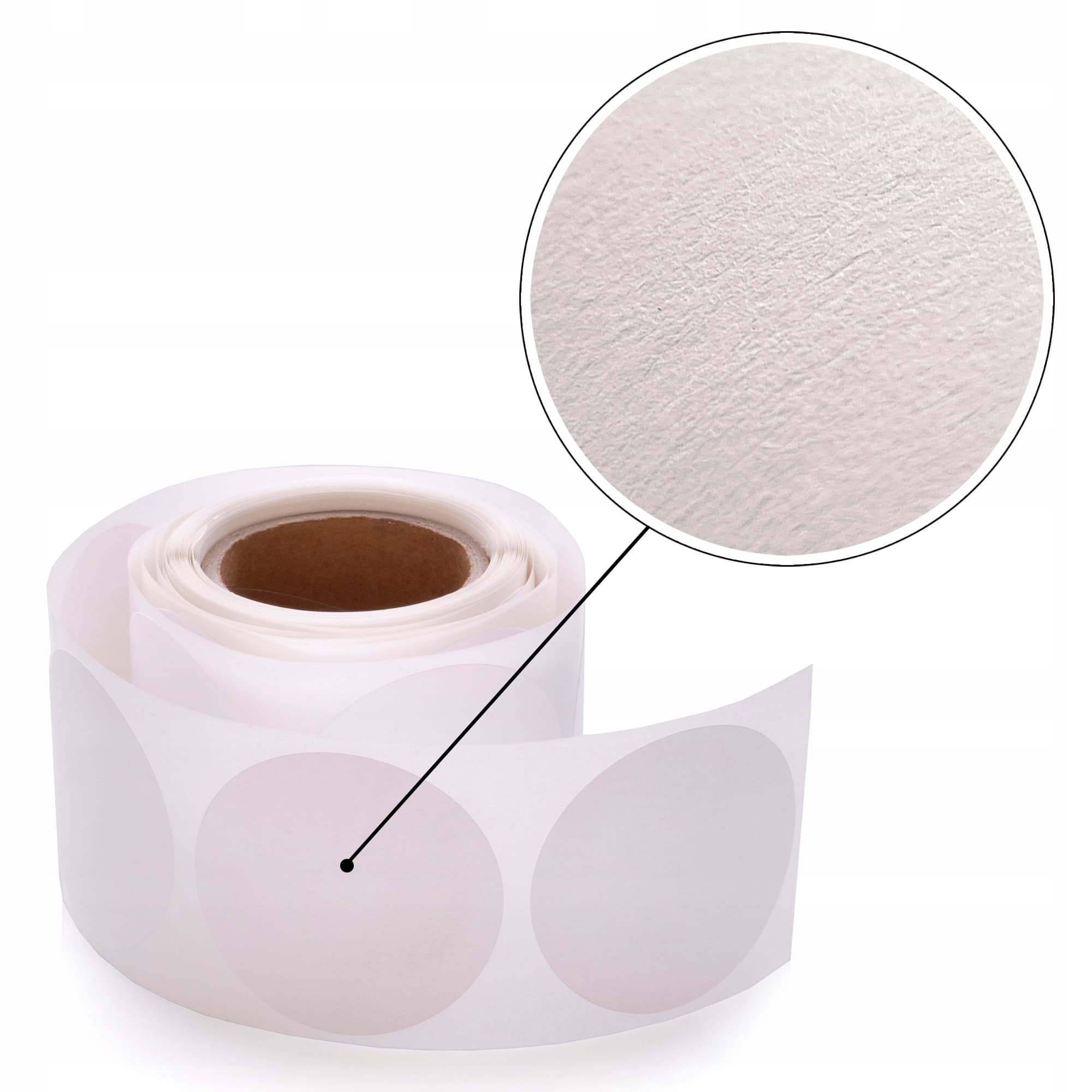 Etykiety dekoracyjne na słoik naklejki fi 47 mm 100szt Cotton Touch matowe