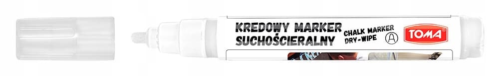 MARKER KREDOWY DO TABLIC DO SZKŁA DO PLASTIKU DO ETYKIET TOMA TO-292 biały