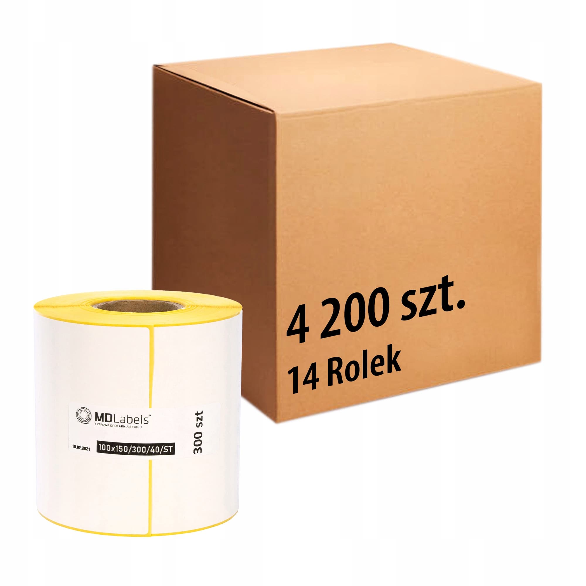 Etykieta Termiczna 100x150 300' 4200szt (14 rolek) do drukarek ZEBRA i inne