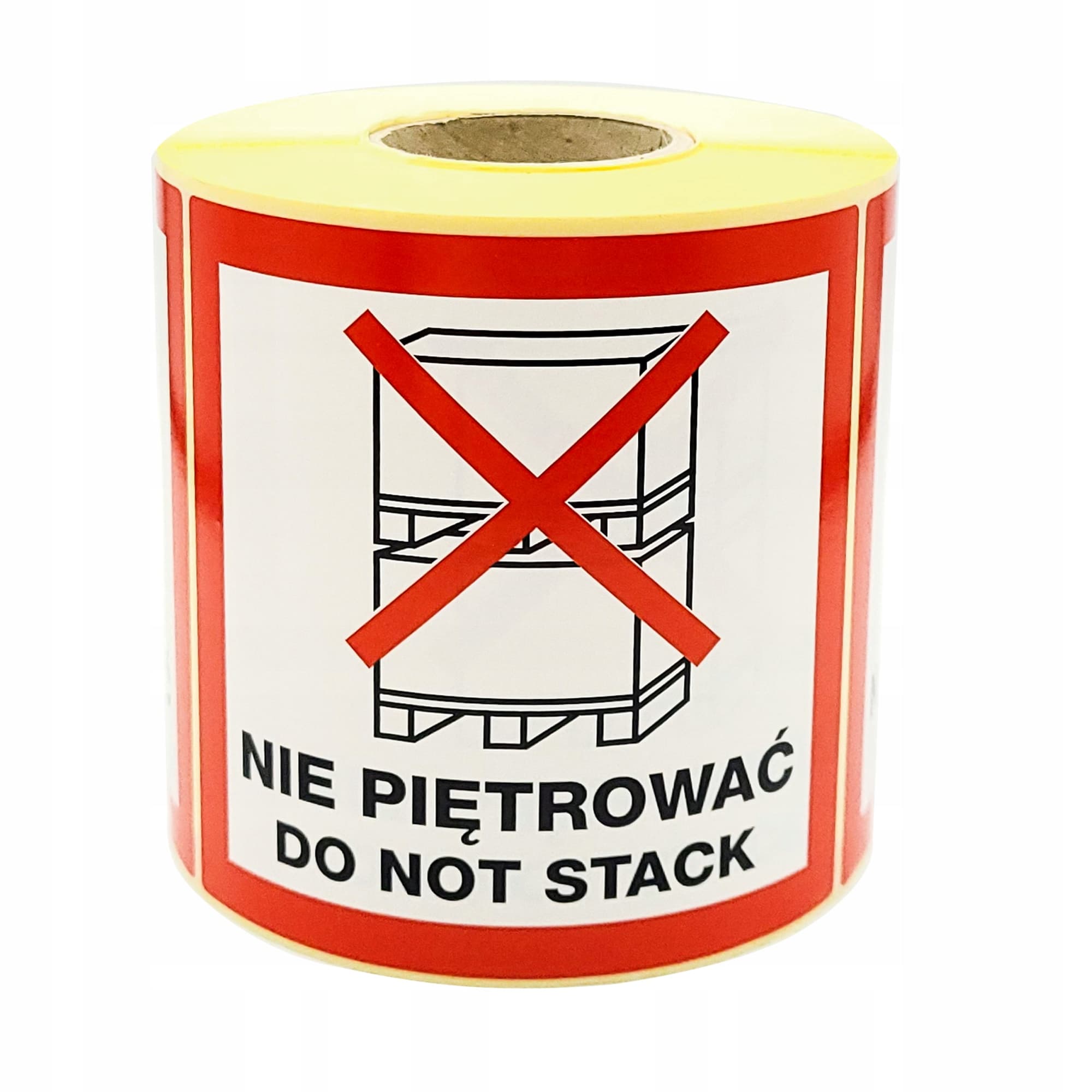 Etykiety/naklejki ostrzegawcze NIE PIĘTROWAĆ / DO NOT STACK 10X10CM 500 SZT