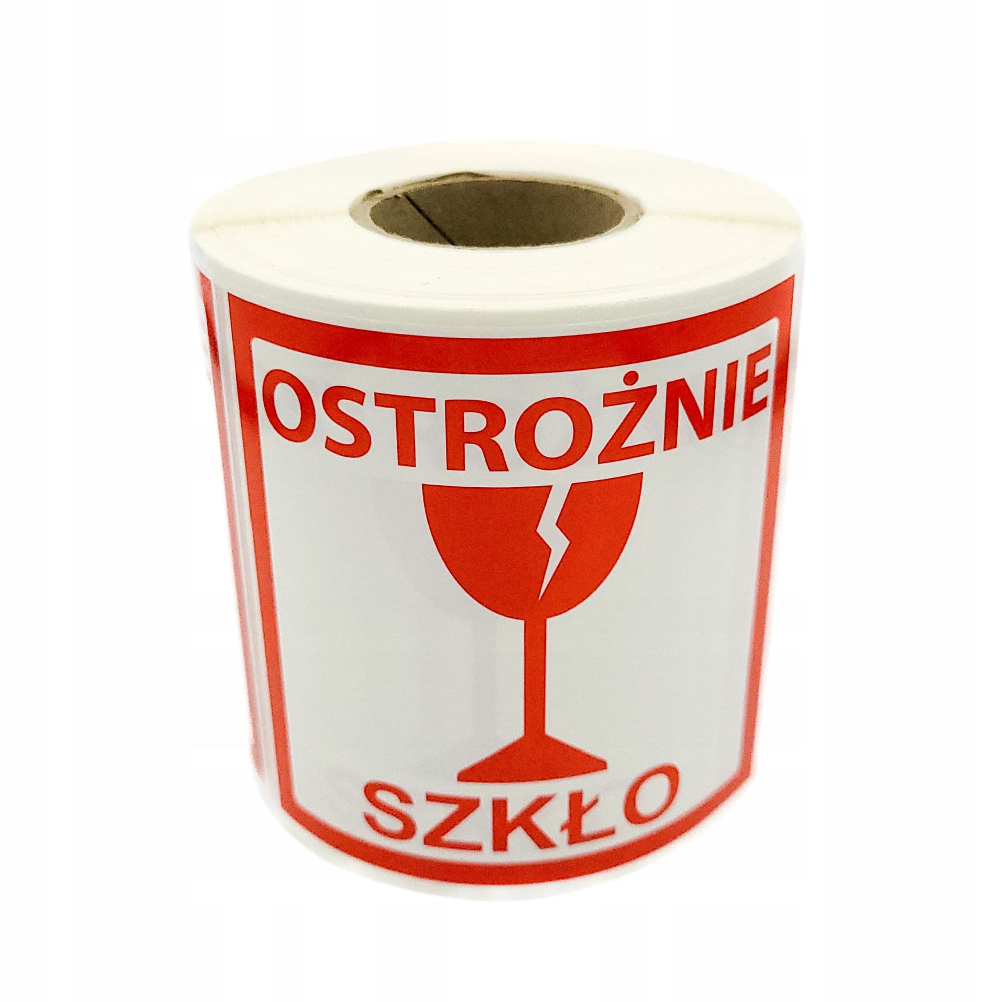 Etykiety ostrzegawcze Ostrożnie Szkło 500 SZT FOLIA SAMOPRZYLEPNA