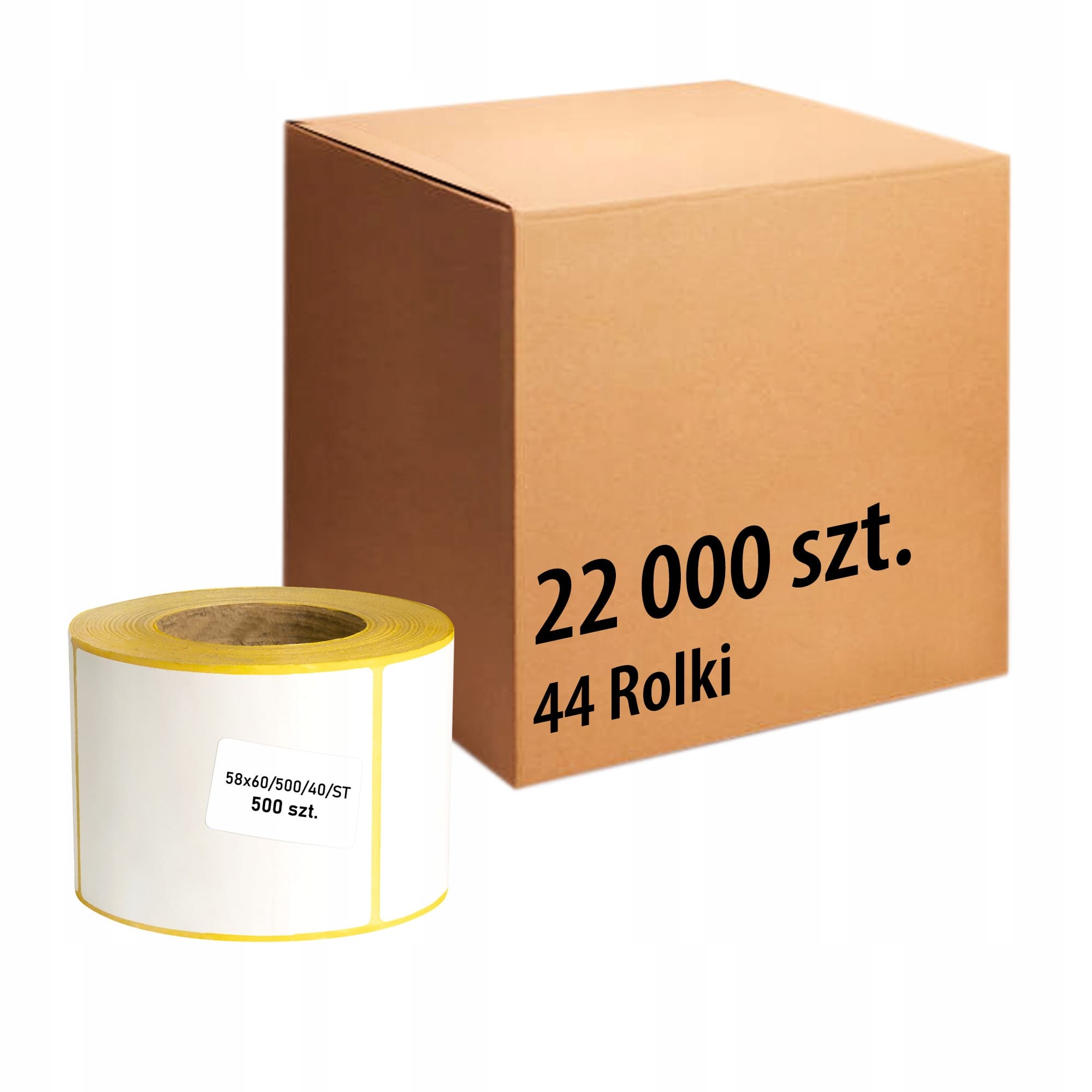 Etykieta termiczna 58x60 500' 22000szt 44 rolek