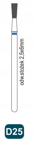 Frez diamentowy D25 odwrócony stożek 2,5x6mm