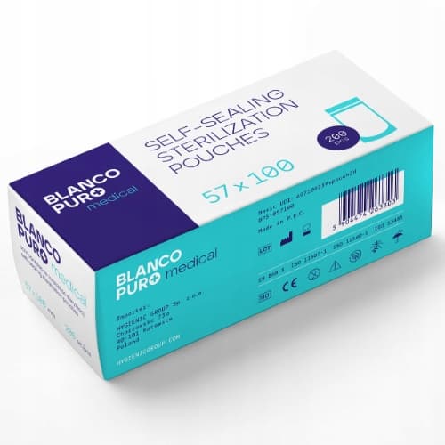 Torebki do sterylizacji papierowo-foliowe Blanco Puro 57x100 mm 200 szt.