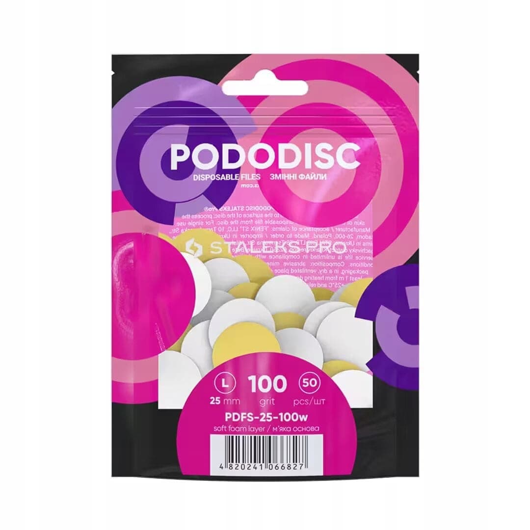 Nakładki wymienne białе STALEKS PRO PODODISC L 100 grit (50 szt)