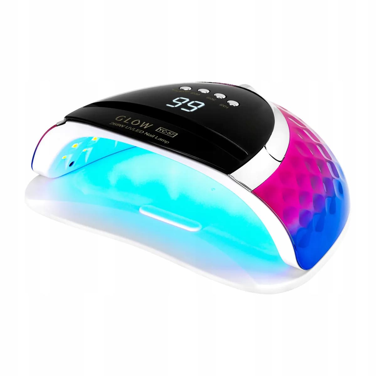 Lampa do paznokci mocna LED UV manicure hybrydy żele dual 268W GLOW YC57