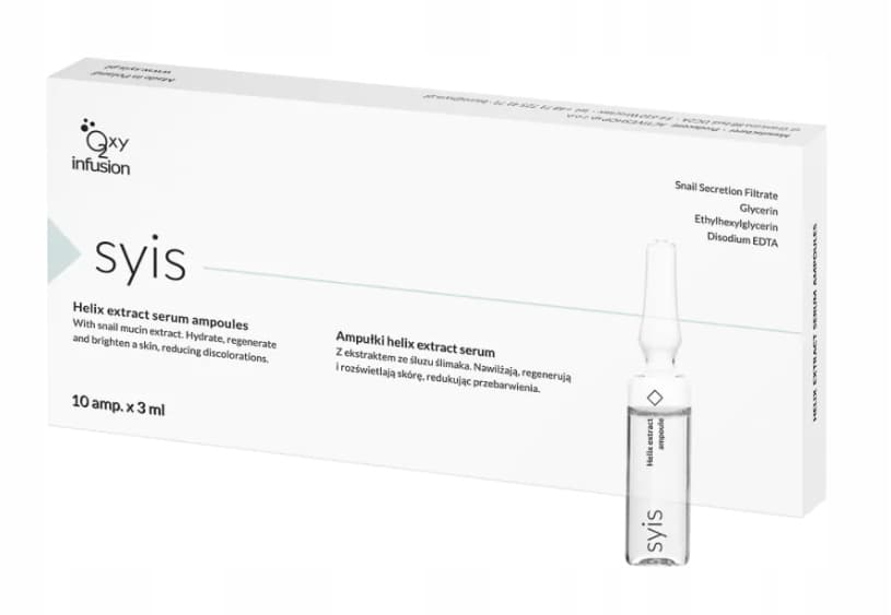 Syis ampułki helix extract serum ze śluzem ślimaka do twarzy 10x3ml