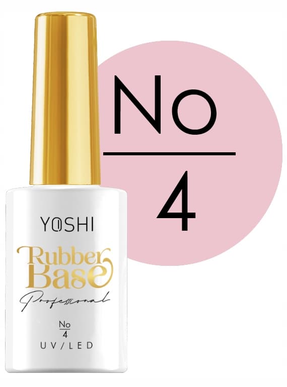 Yoshi baza kauczukowa nr 4 do paznokci hybryd baza 10 ml RUBBER BASE #4