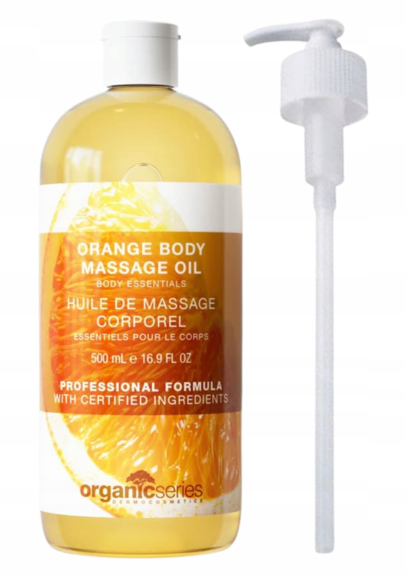 Organic Olejek do masażu ciała pomarańcza 500ml /BEZ PARAFINY/