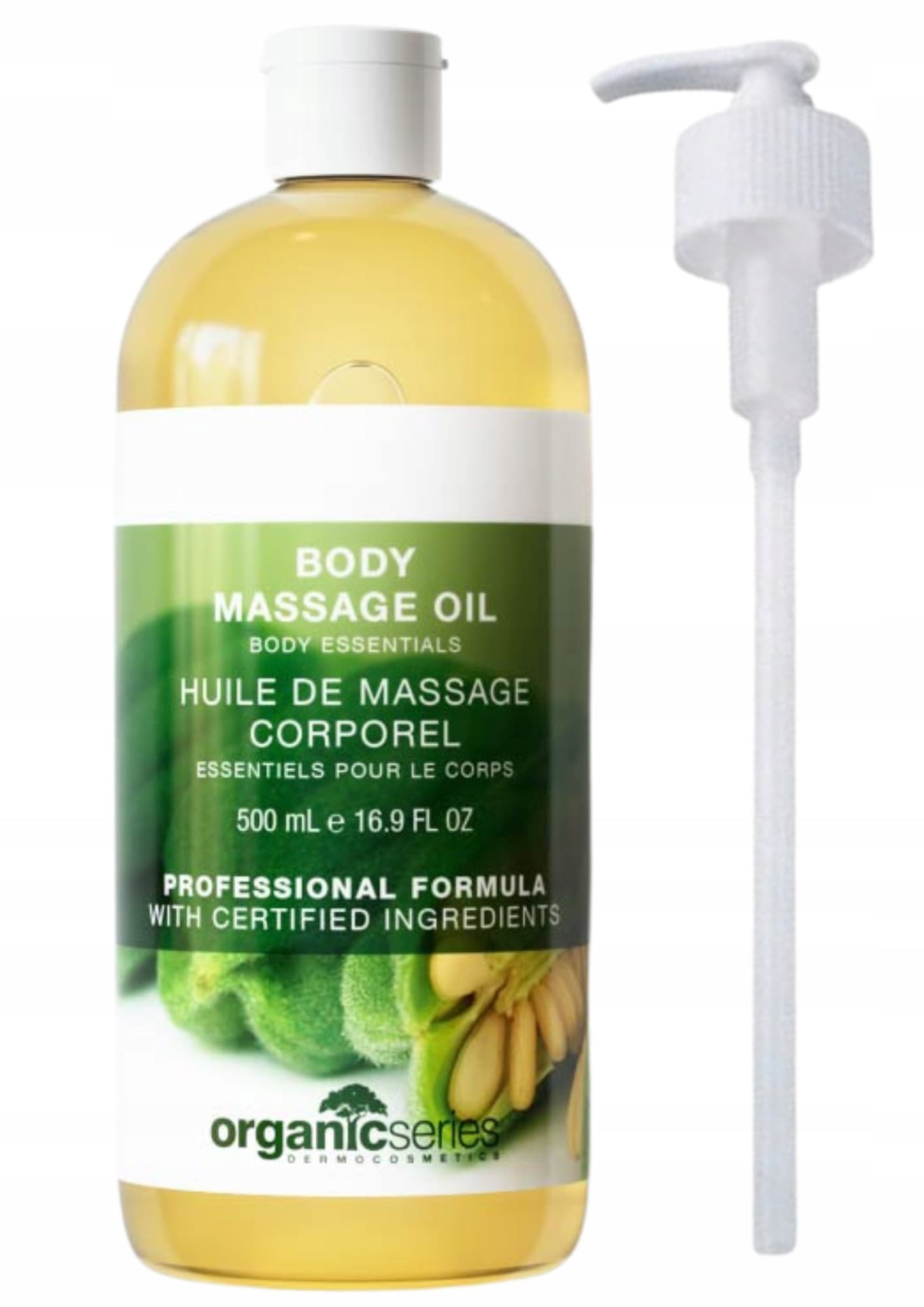 Organic Olejek do masażu ciała naturalny 500ml /BEZ PARAFINY/
