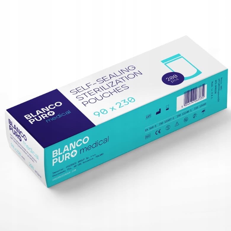 Torebki do sterylizacji papierowo-foliowe BLANCO PURO 90x230mm 200szt.