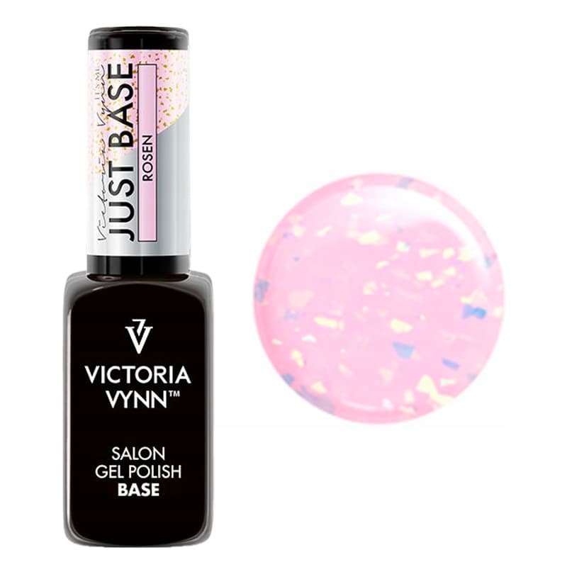 Victoria Vynn JUST BASE Rosen Baza hybrydowa z drobinami folii 8 ml