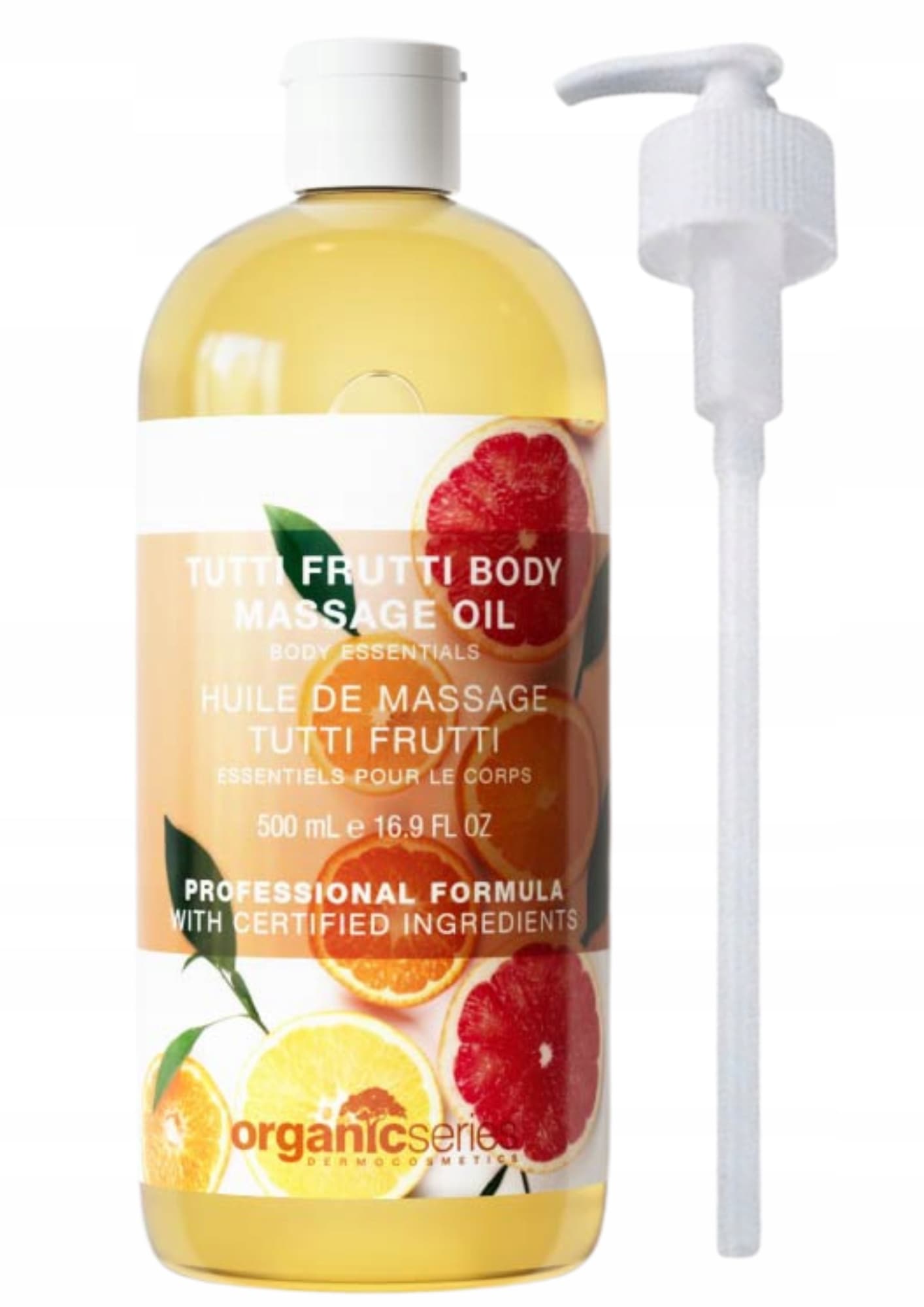 Organic Olejek do masażu ciała tutti frutti 500ml /BEZ PARAFINY/