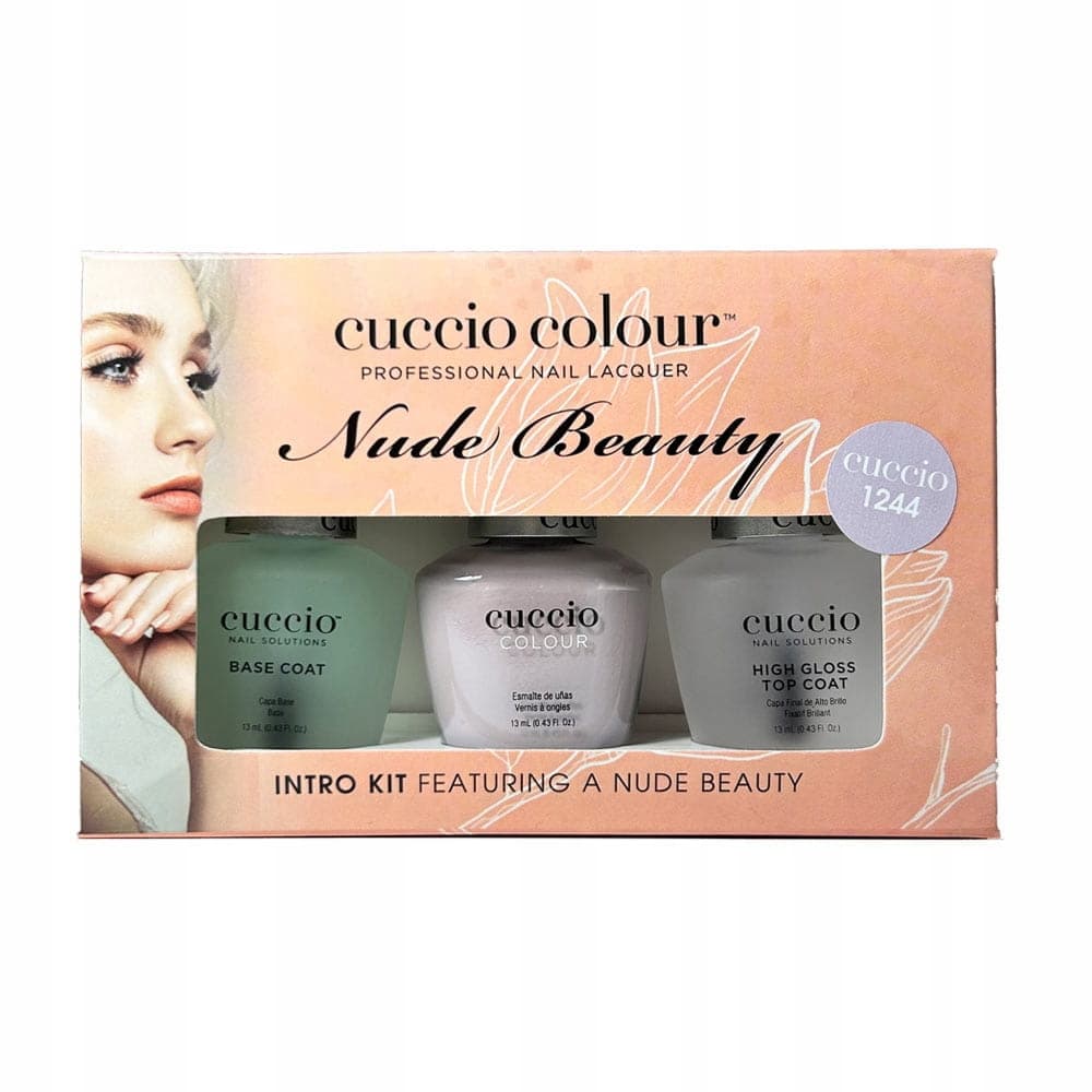 Cuccio zestaw lakier 1244 + Top+ baza Beauty Nude